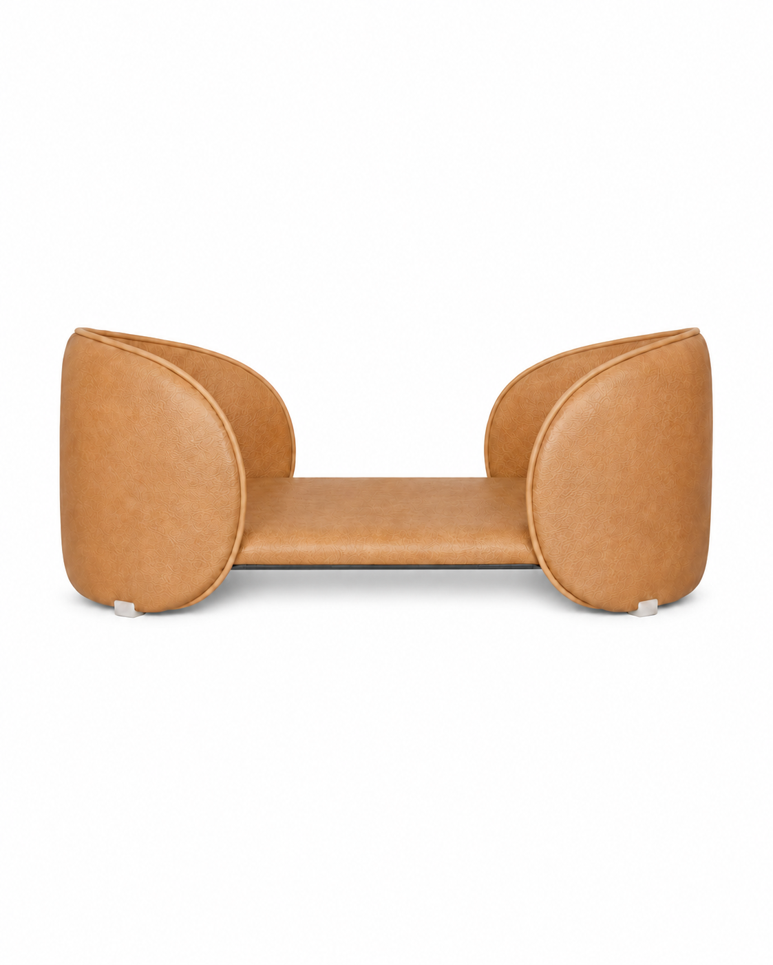 Henry Pet Sofa Bed in Camel Tan front view, main product image with wipe-clean faux leather