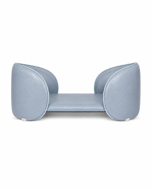 Henry Pet Sofa Bed in Powder Blue front view, main product image for cats and small dogs
