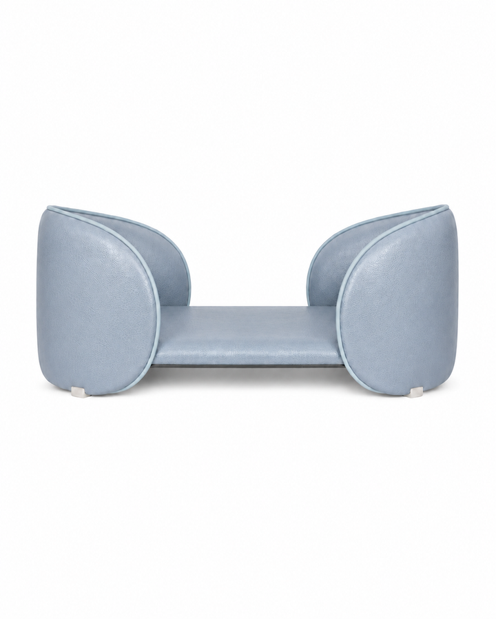 Henry Pet Sofa Bed in Powder Blue front view, main product image for cats and small dogs