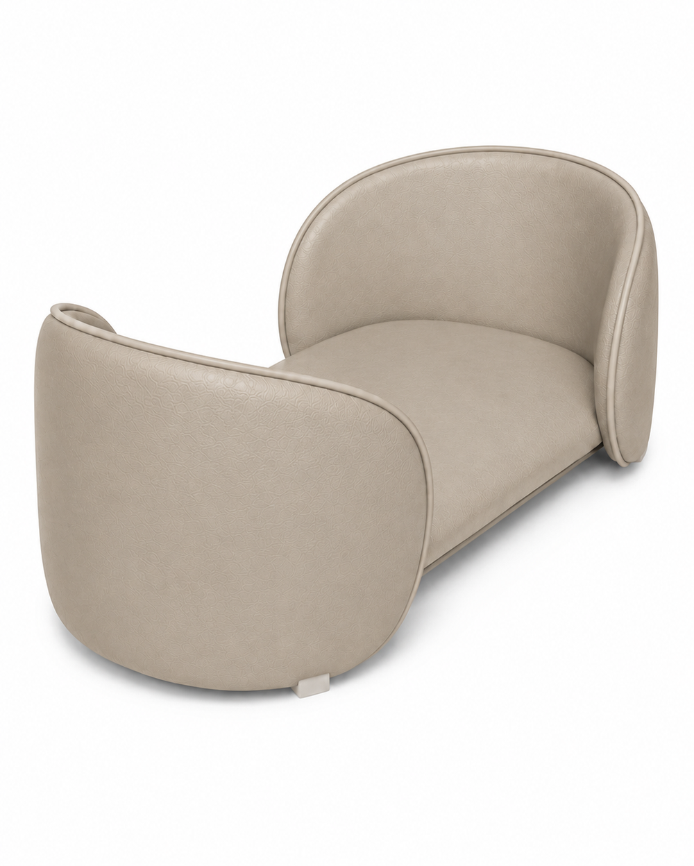 Henry Pet Sofa Bed in Warm Beige angled view with wipe-clean faux leather texture